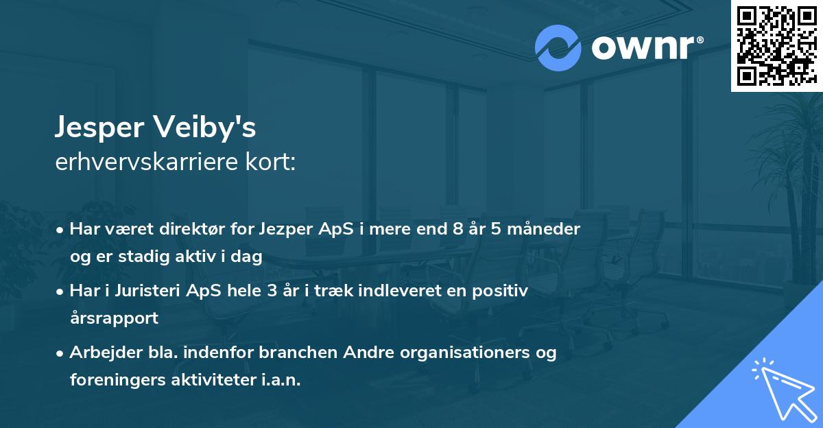 Jesper Veiby's erhvervskarriere kort