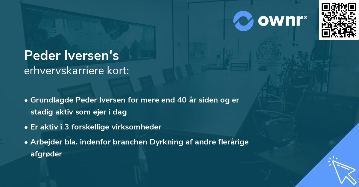Peder Iversen's erhvervskarriere kort