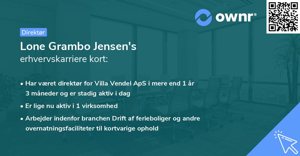 Lone Grambo Jensen's erhvervskarriere kort