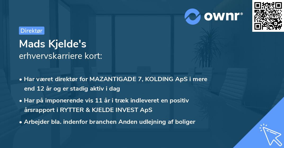 Mads Kjelde's erhvervskarriere kort