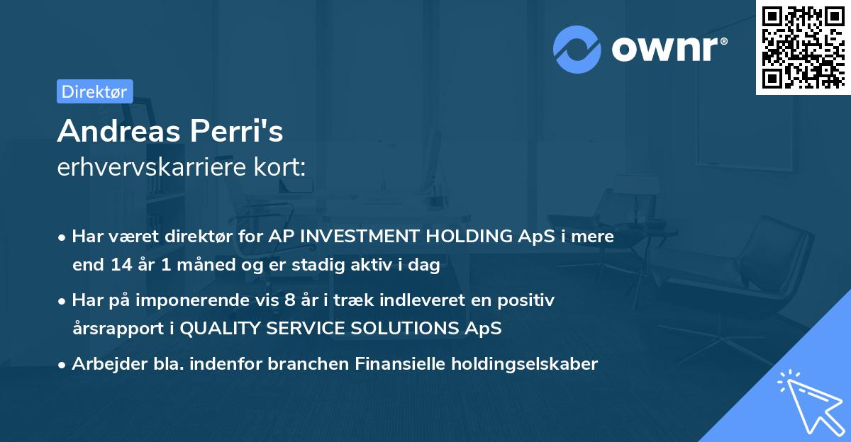 Andreas Perri's erhvervskarriere kort
