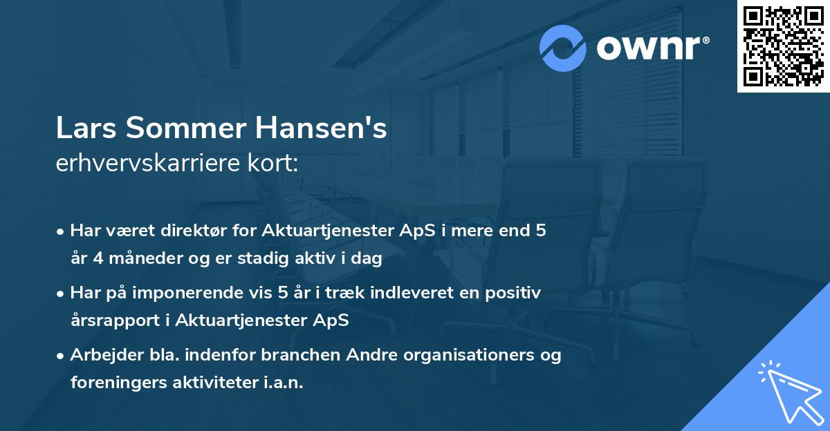 Lars Sommer Hansen's erhvervskarriere kort