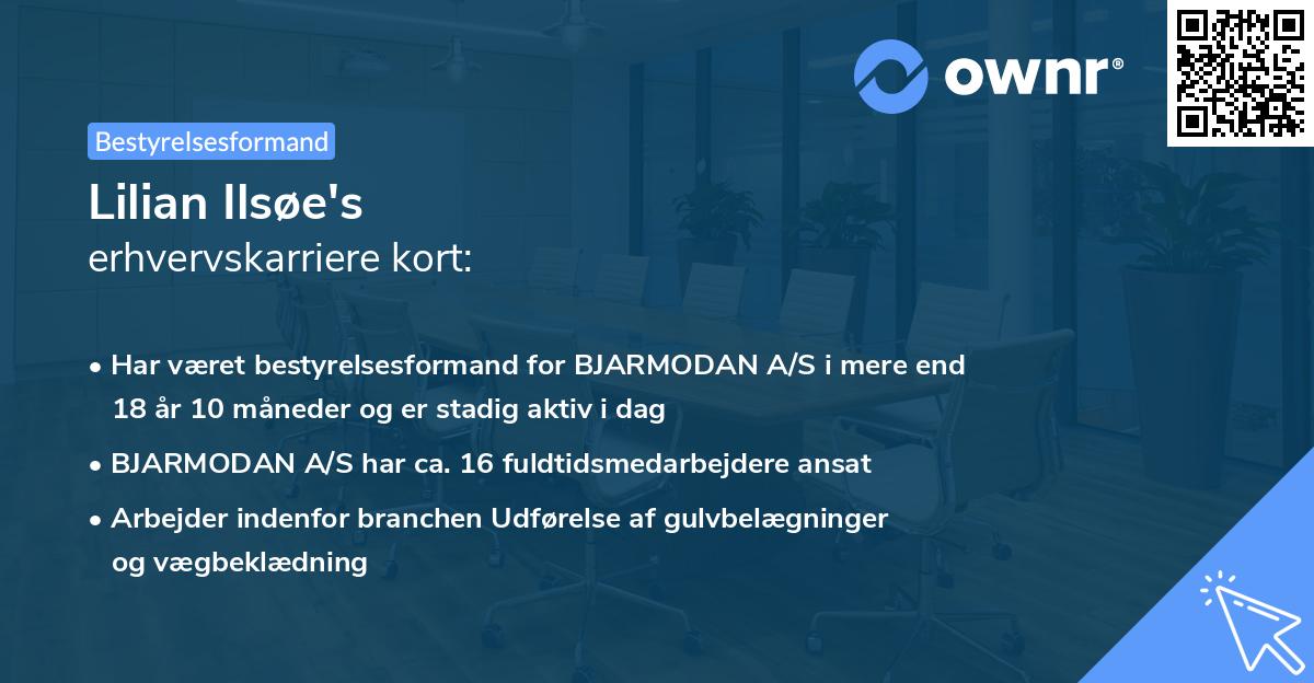 Lilian Ilsøe's erhvervskarriere kort