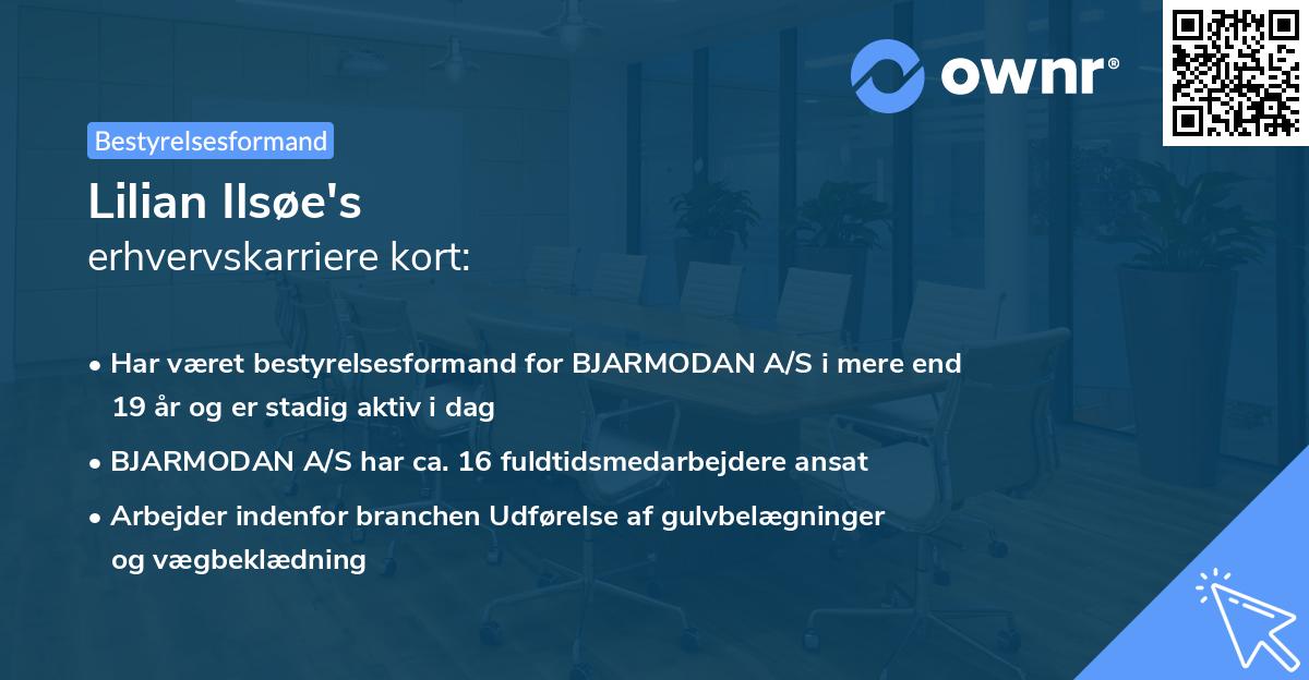 Lilian Ilsøe's erhvervskarriere kort