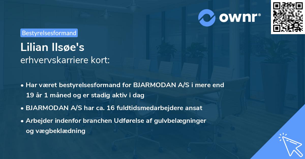 Lilian Ilsøe's erhvervskarriere kort