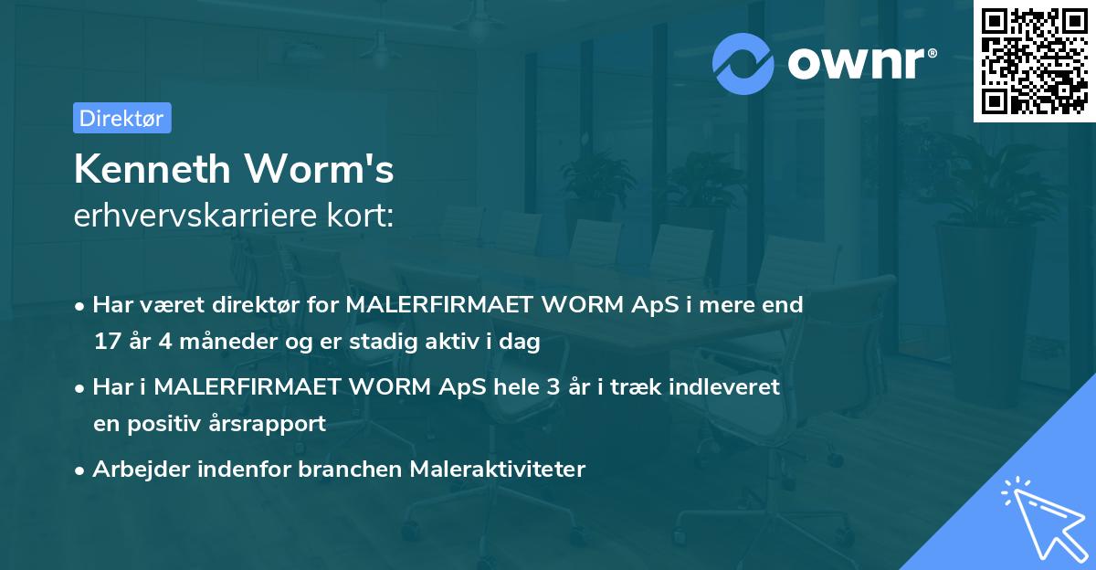 Kenneth Worm's erhvervskarriere kort