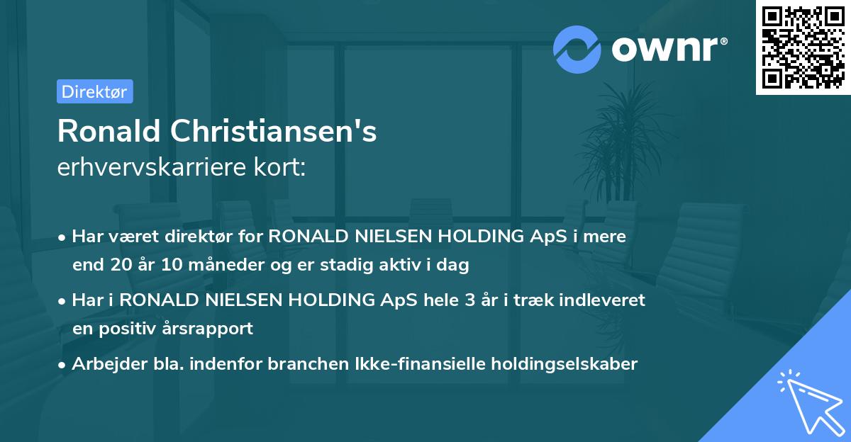 Ronald Christiansen's erhvervskarriere kort