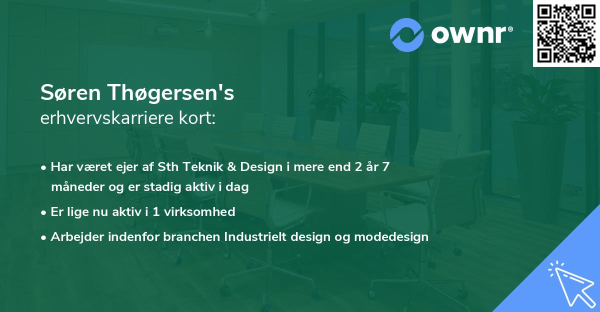 Søren Thøgersen's erhvervskarriere kort