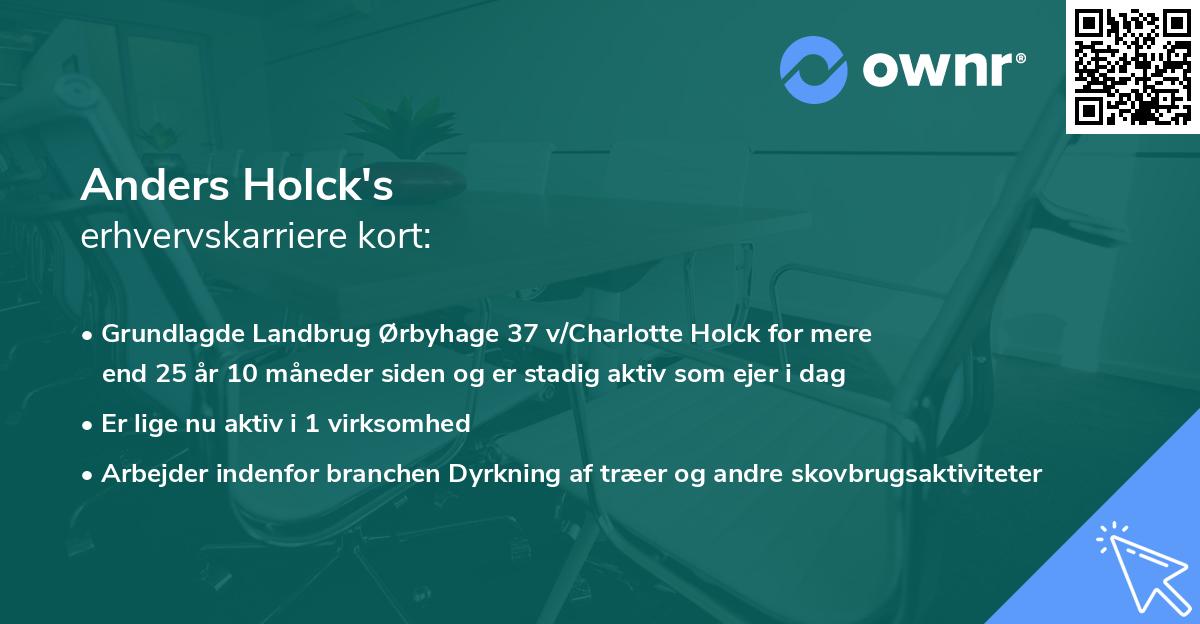 Anders Holck's erhvervskarriere kort