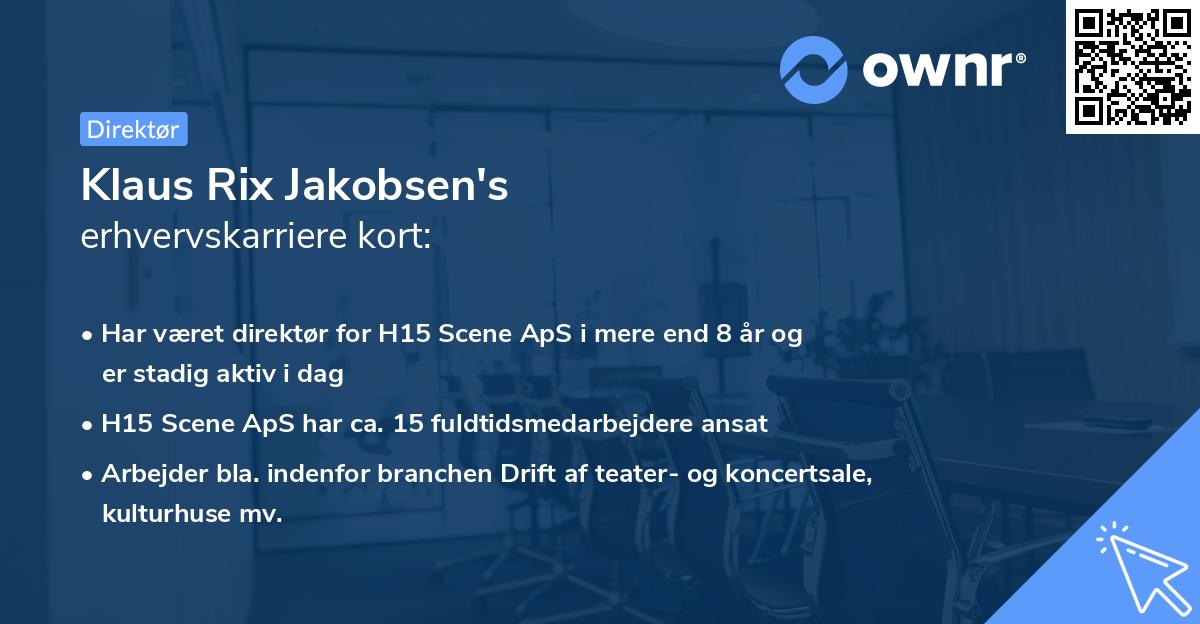 Klaus Rix Jakobsen's erhvervskarriere kort