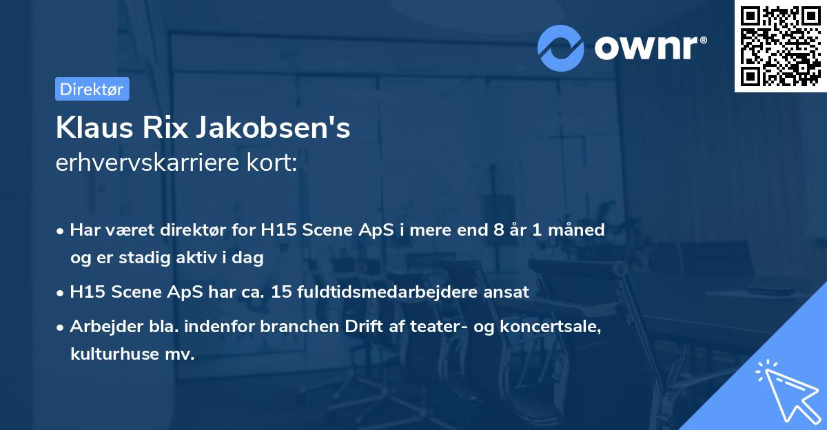 Klaus Rix Jakobsen's erhvervskarriere kort
