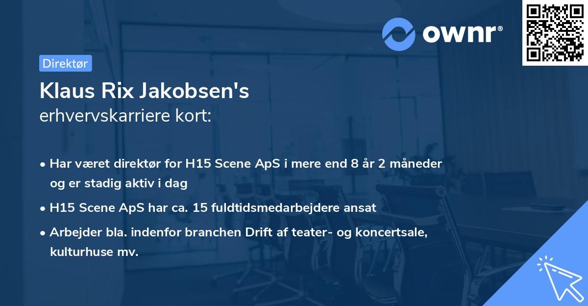 Klaus Rix Jakobsen's erhvervskarriere kort