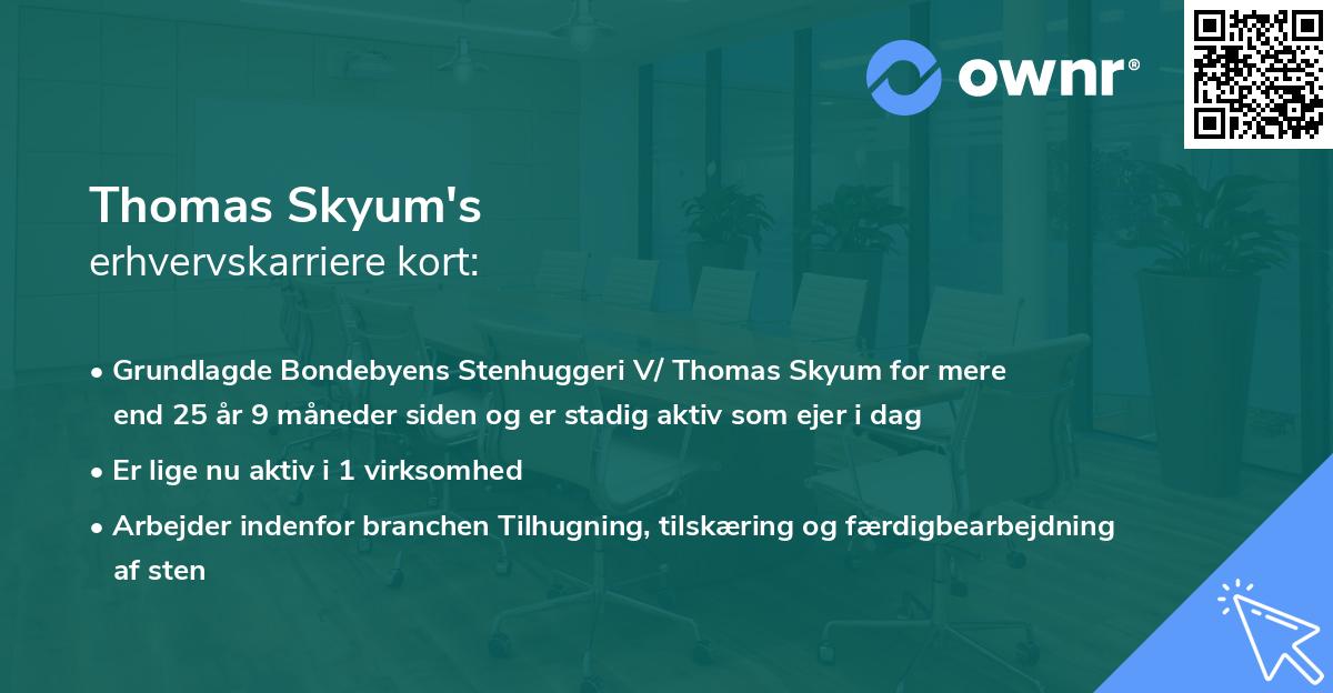 Thomas Skyum's erhvervskarriere kort