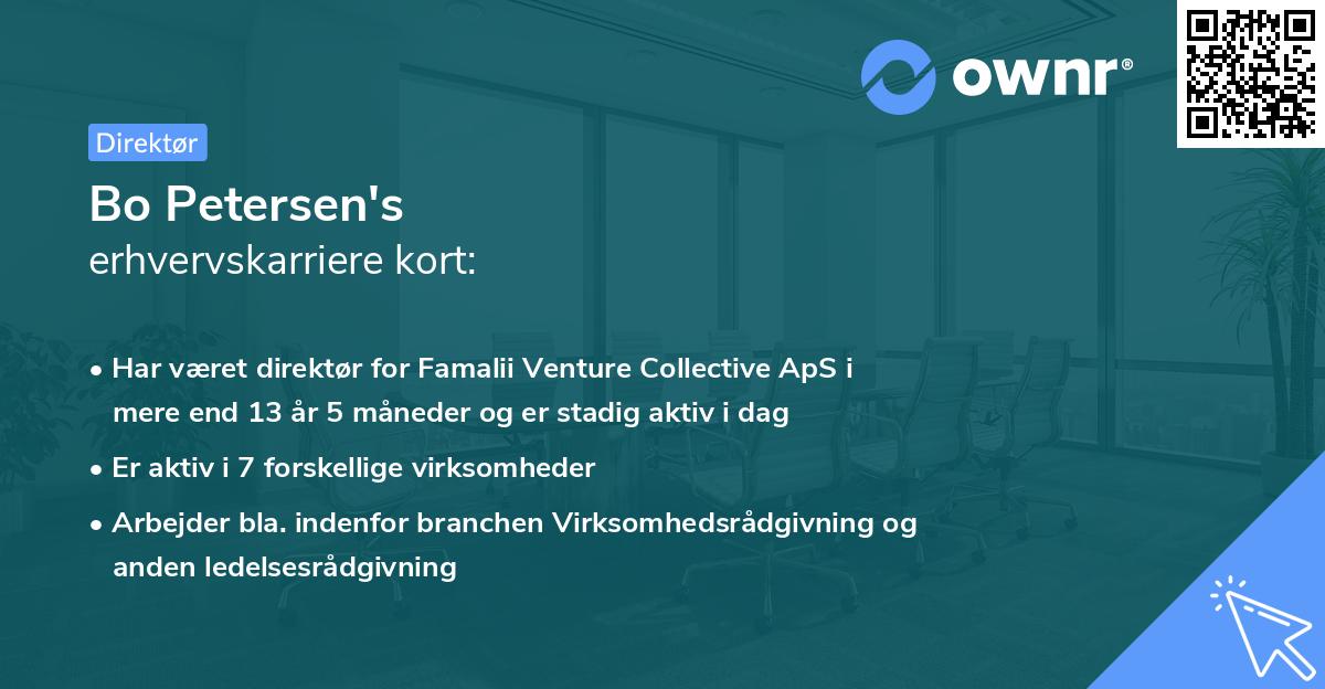 Bo Petersen's erhvervskarriere kort