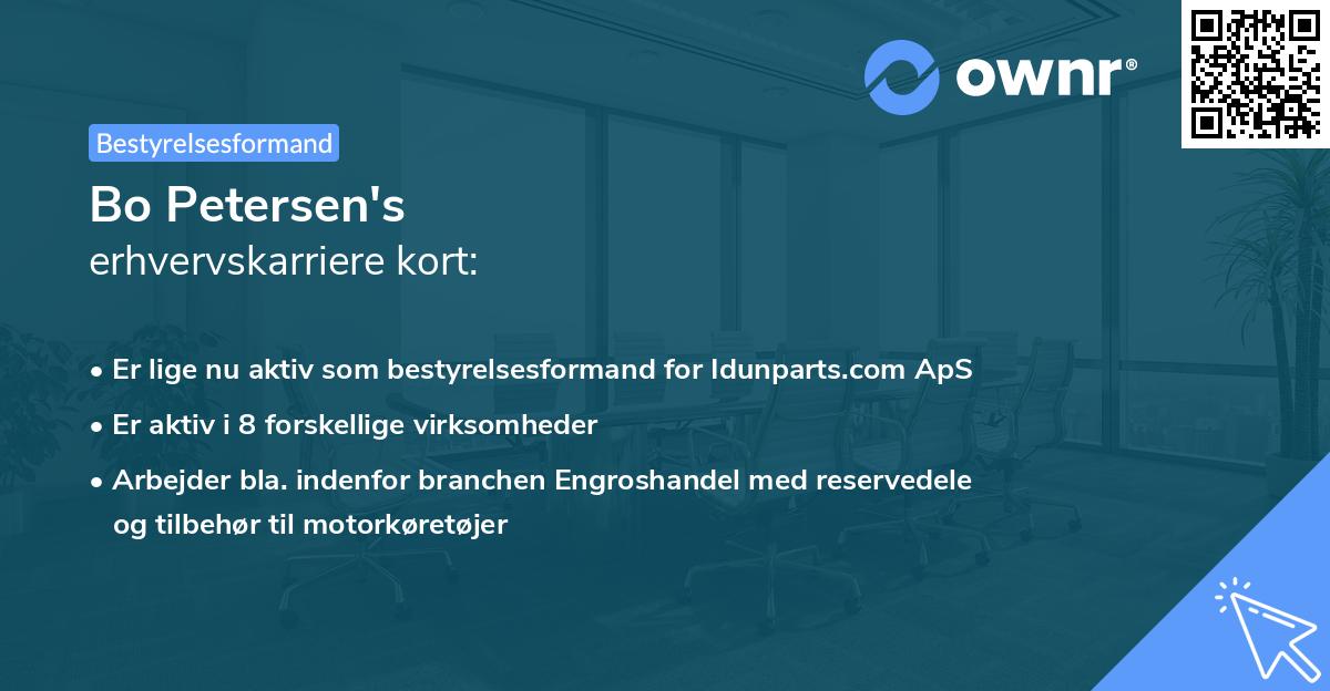 Bo Petersen's erhvervskarriere kort