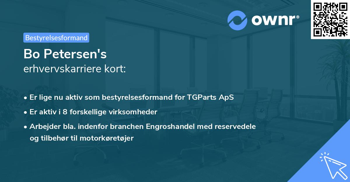 Bo Petersen's erhvervskarriere kort