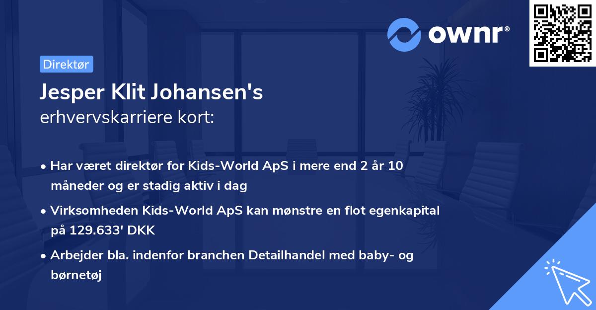 Jesper Klit Johansen's erhvervskarriere kort
