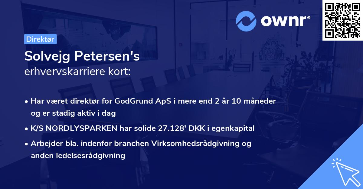 Solvejg Petersen's erhvervskarriere kort