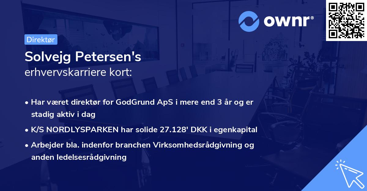 Solvejg Petersen's erhvervskarriere kort