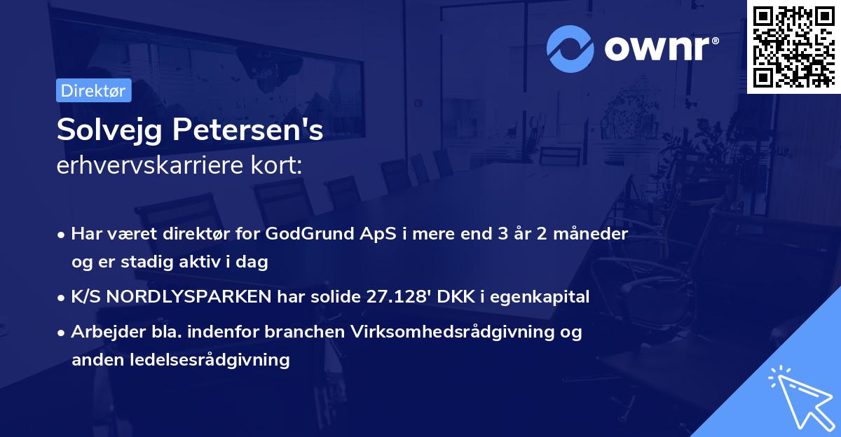 Solvejg Petersen's erhvervskarriere kort