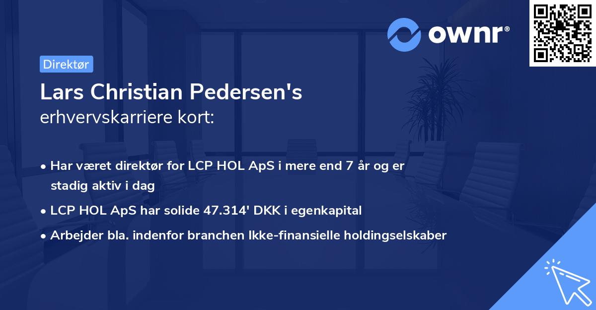 Lars Christian Pedersen's erhvervskarriere kort