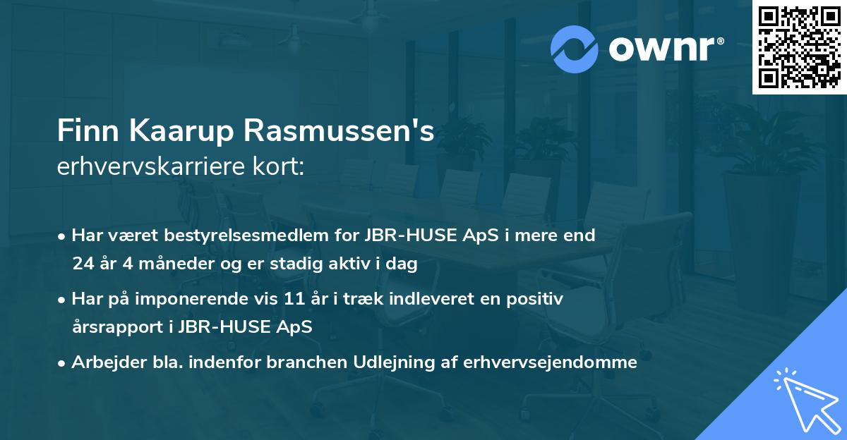 Finn Kaarup Rasmussen's erhvervskarriere kort