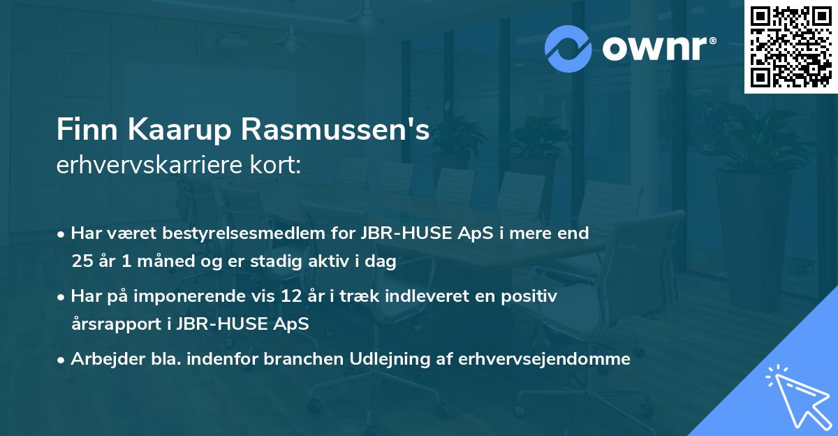 Finn Kaarup Rasmussen's erhvervskarriere kort