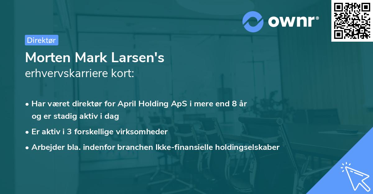Morten Mark Larsen's erhvervskarriere kort