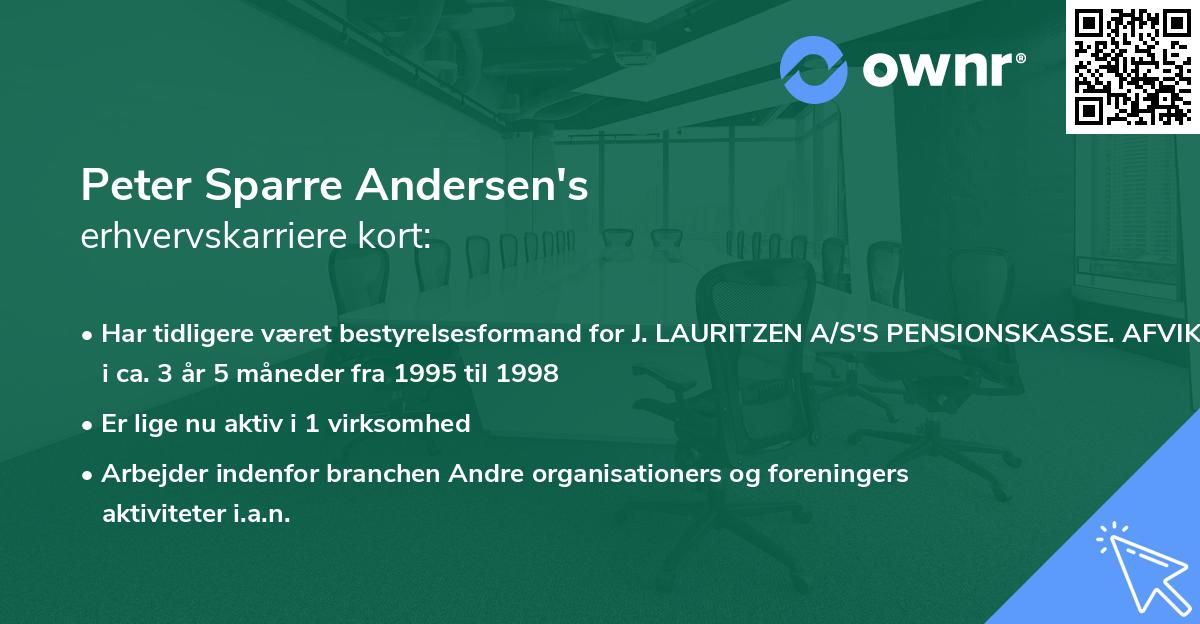 Peter Sparre Andersen's erhvervskarriere kort
