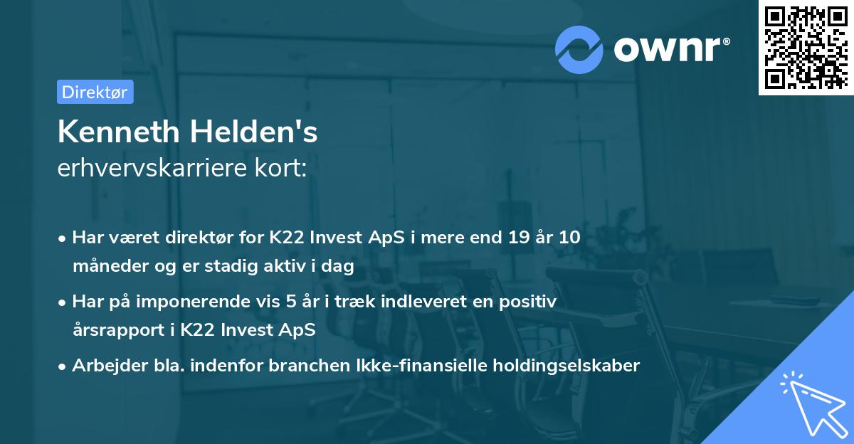 Kenneth Helden's erhvervskarriere kort