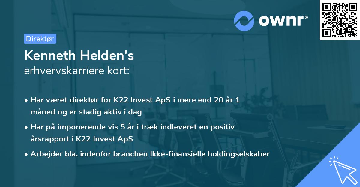 Kenneth Helden's erhvervskarriere kort