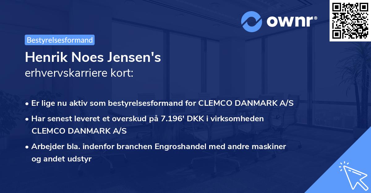 Henrik Noes Jensen's erhvervskarriere kort