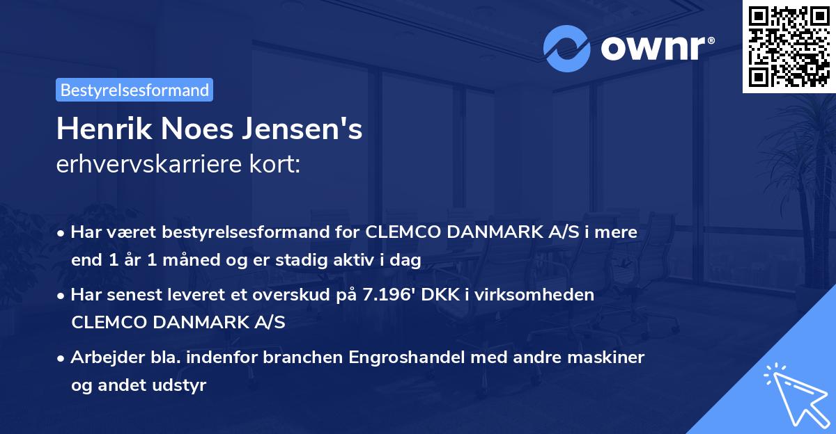 Henrik Noes Jensen's erhvervskarriere kort