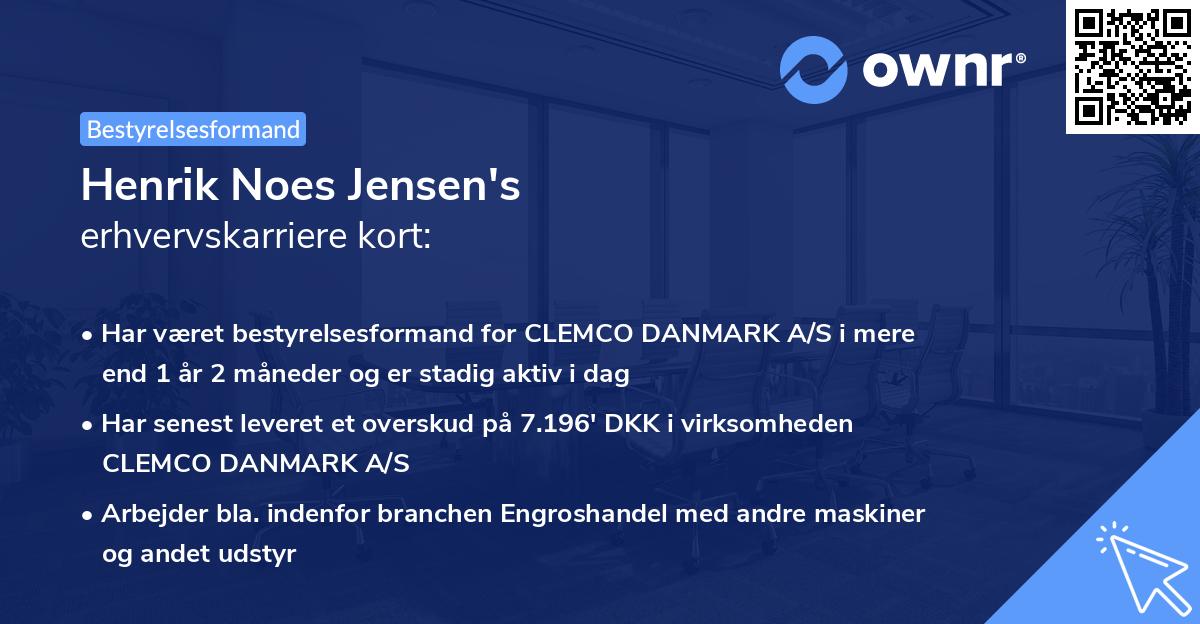 Henrik Noes Jensen's erhvervskarriere kort