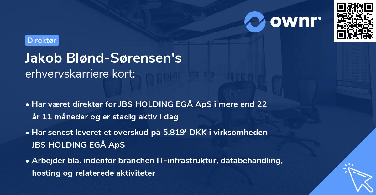 Jakob Blønd-Sørensen's erhvervskarriere kort