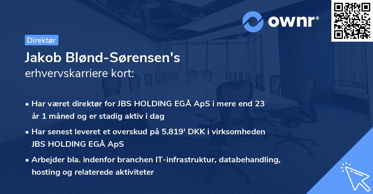 Jakob Blønd-Sørensen's erhvervskarriere kort