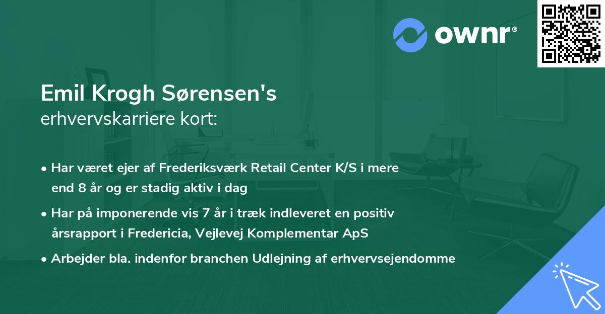 Emil Krogh Sørensen's erhvervskarriere kort