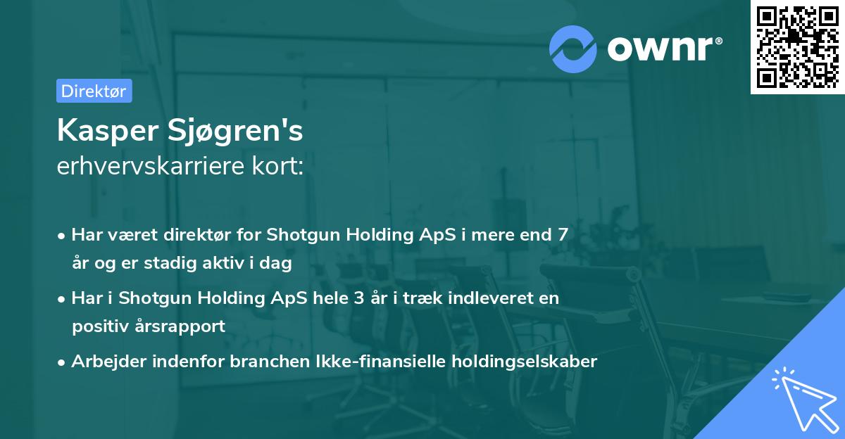Kasper Sjøgren's erhvervskarriere kort