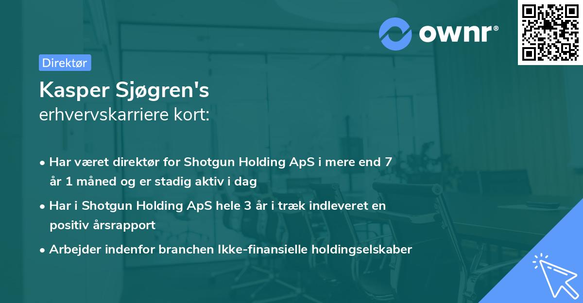 Kasper Sjøgren's erhvervskarriere kort