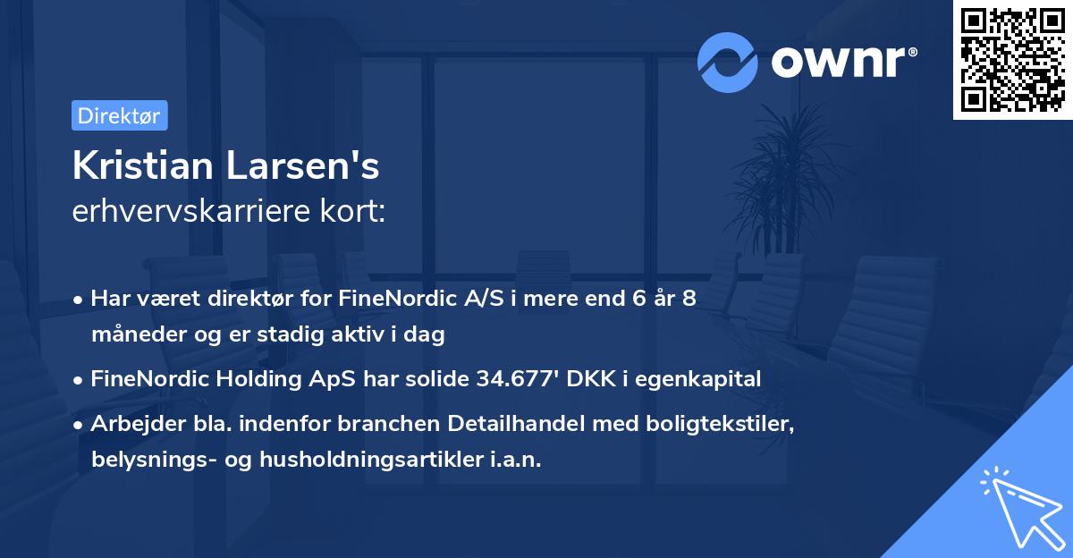 Kristian Larsen's erhvervskarriere kort