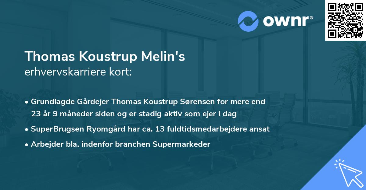 Thomas Koustrup Melin's erhvervskarriere kort