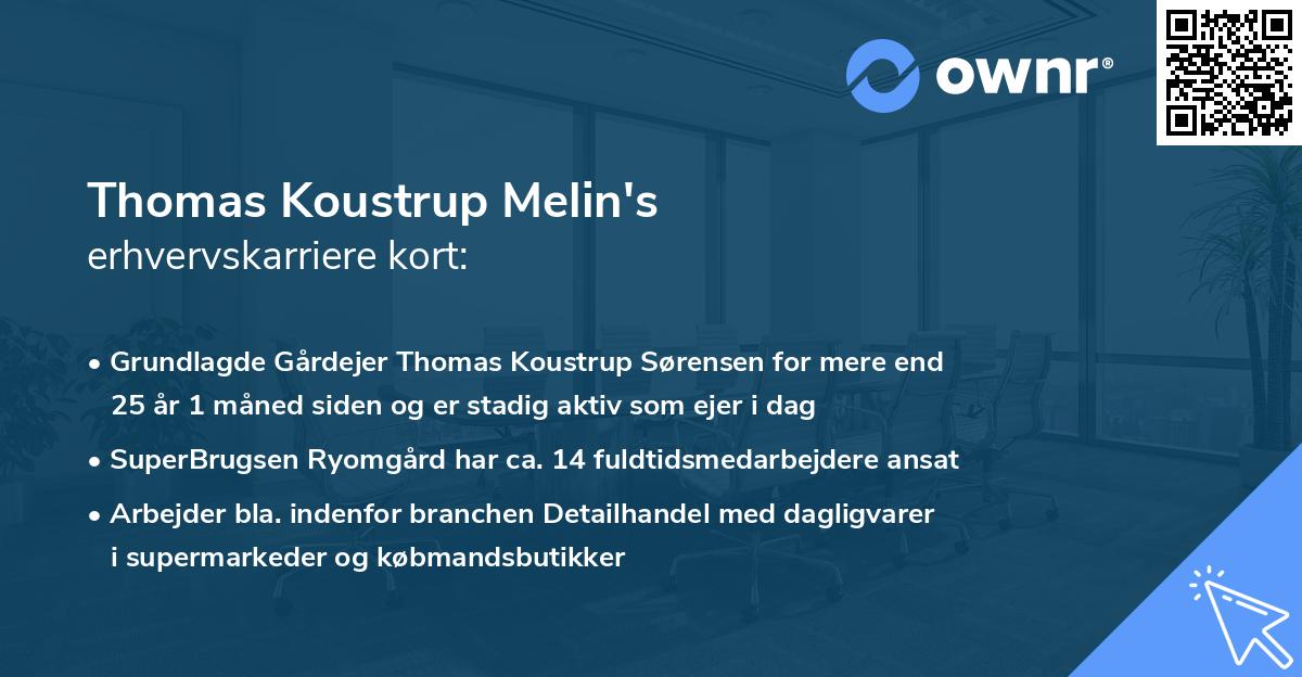 Thomas Koustrup Melin's erhvervskarriere kort