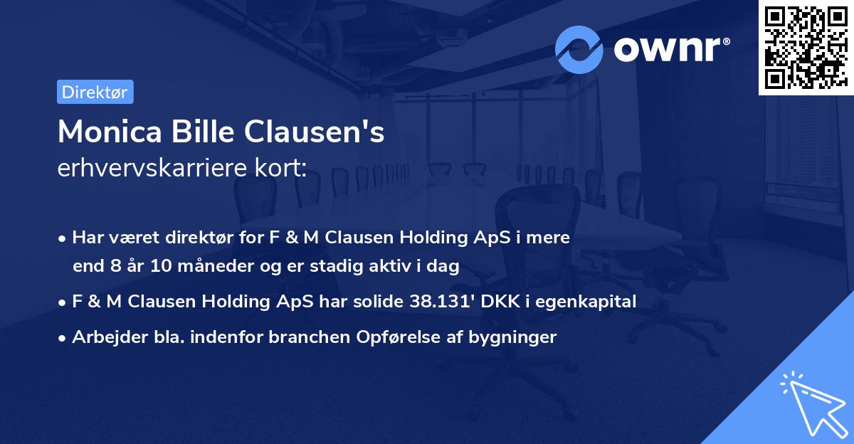Monica Bille Clausen's erhvervskarriere kort