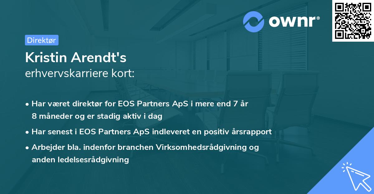 Kristin Arendt's erhvervskarriere kort