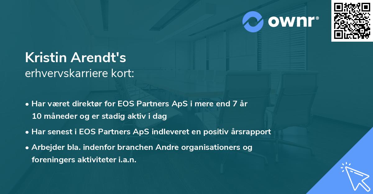 Kristin Arendt's erhvervskarriere kort