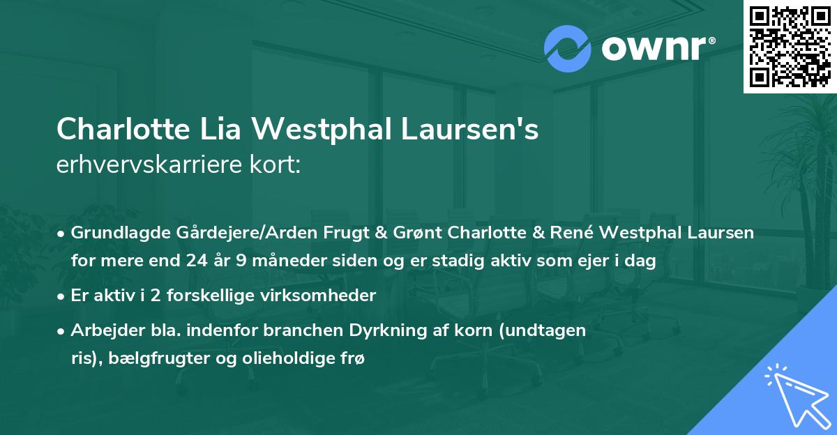Charlotte Lia Westphal Laursen's erhvervskarriere kort