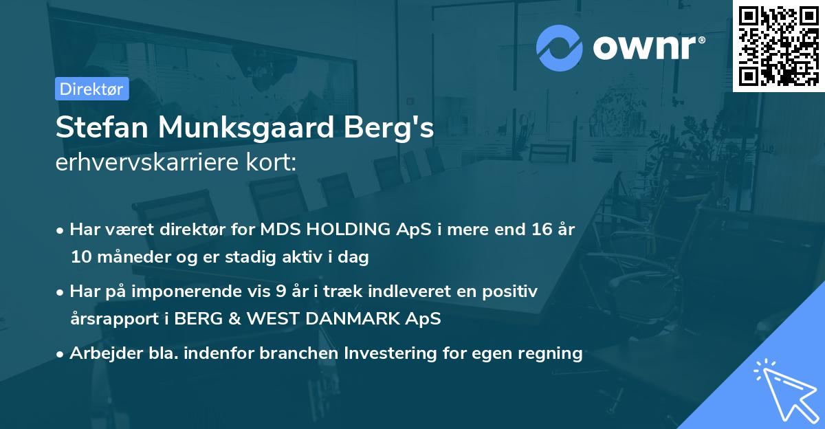 Stefan Munksgaard Berg's erhvervskarriere kort