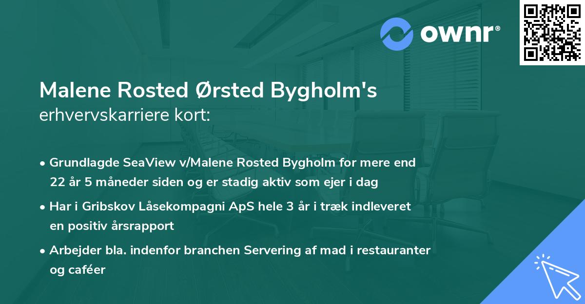 Malene Rosted Ørsted Bygholm's erhvervskarriere kort