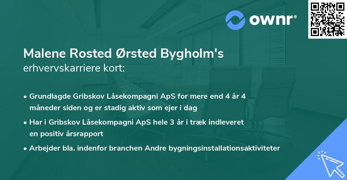 Malene Rosted Ørsted Bygholm's erhvervskarriere kort