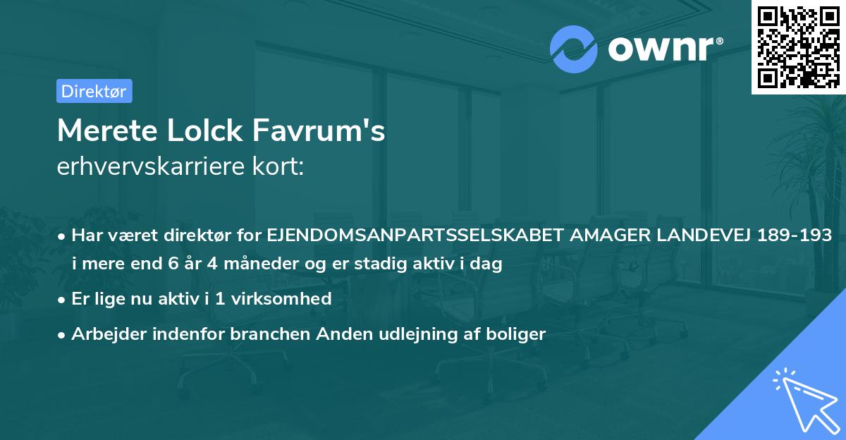 Merete Lolck Favrum's erhvervskarriere kort